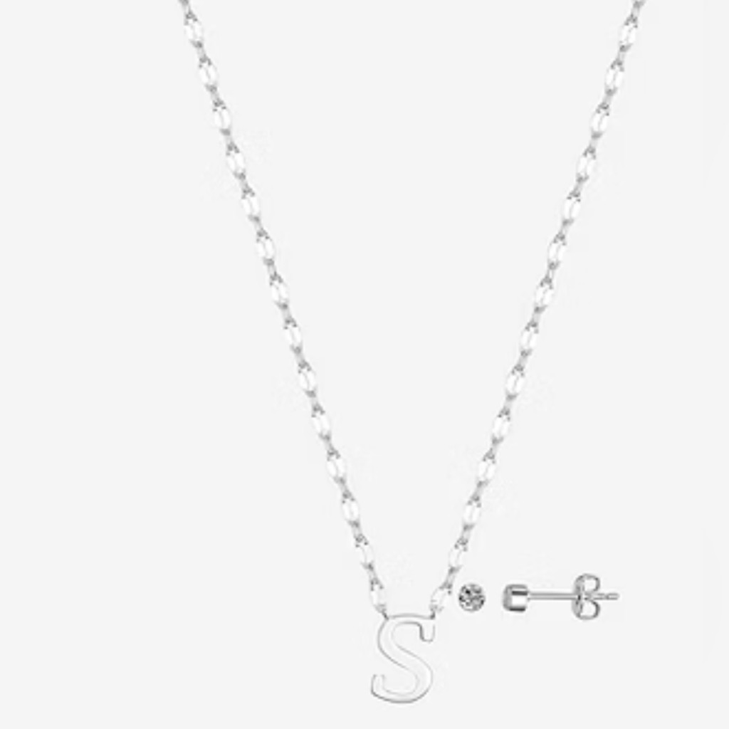 Sparkle Allure Pendant Necklace Stud Earring 2-Pc Pure Silver 30$